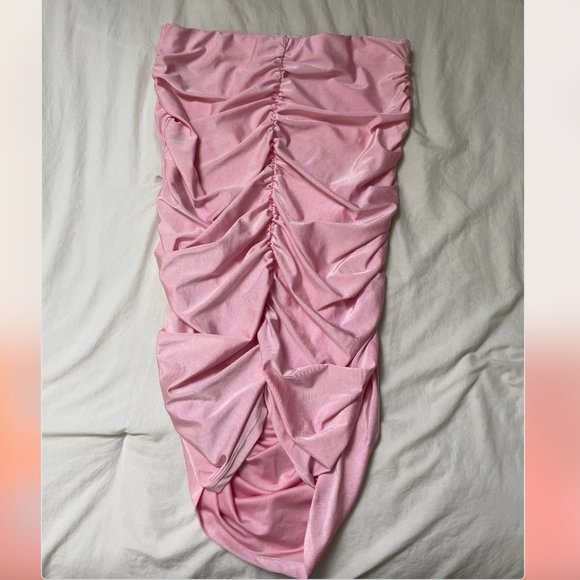 ⭐️ Ruffled Ruched Boho Glam Baddie Chic Party Club Dancing Pastel Hip Midi Skirt - Picture 2 of 6